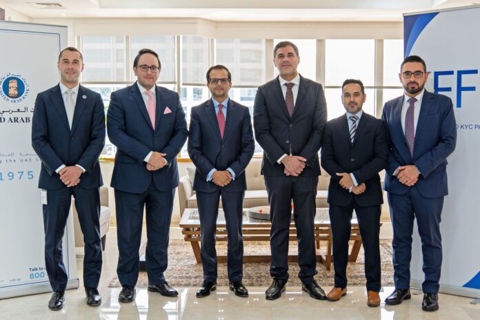 UAB and EFR executives at the signing of a strategic partnership to enhance digital banking with facial recognition technology