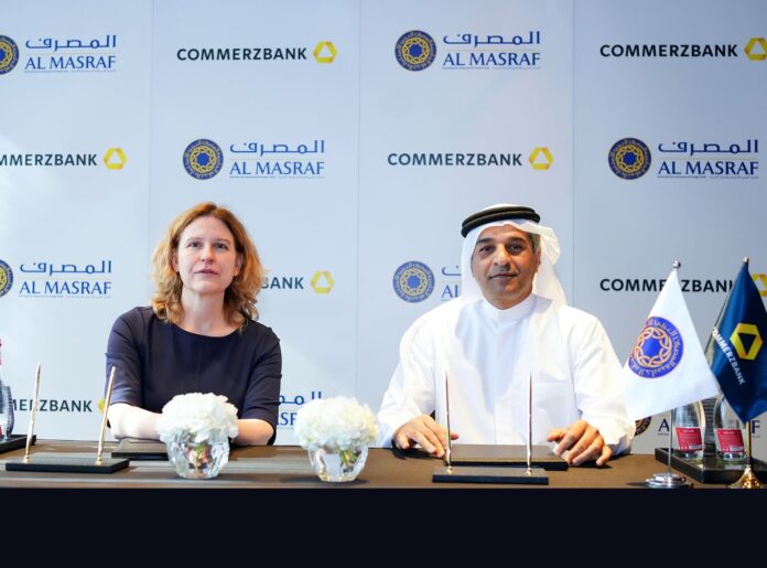 Fuad Mohamed, Chief Executive Officer of Al Masraf and Brigitte Réthier, Divisional Board Member, Institutional Clients & Transaction Banking Sales, Managing Director at Commerzbank AG